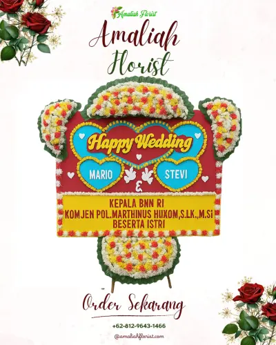 Karangan Papan Bunga Pernikahan di Kemiriamba